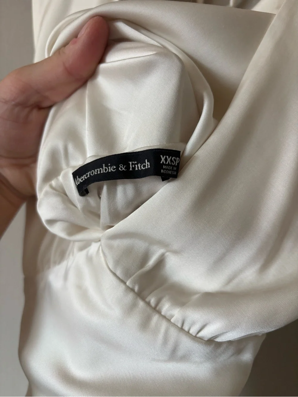 NWT A&F Plunge Cowl Back Ivory Maxi Dress - Size XXSP